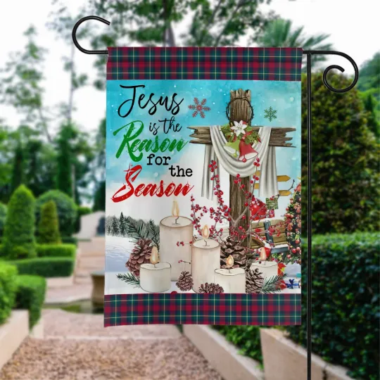 Discover Jesus Merry Christmas Flag, Christmas Jesus Is The Reason For The Season Flag
