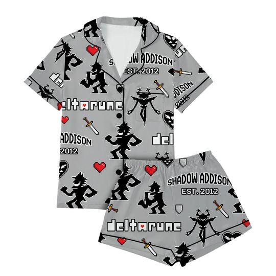 Shadown Addison Deltarune Game Short Pajamas Set, Shadown Addison Its TV Time Meme Tee, DTG Video Game, Unisex Gamer Matching Gift Shirt