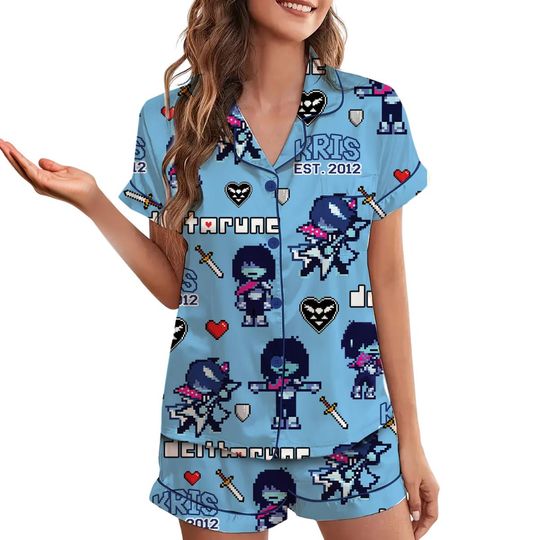 Kris Deltarune Game Matching Pajamas Short, Kris Its TV Time Tee, Deltarune Video Game Tee, Deltarune Costume