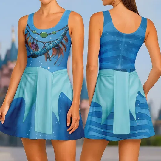 Discover Avatar 3 Costume Skater Dress, Navi Inspired Women Outfit, Tribal Cosplay Party Dress, Festival Costume Dress for Women