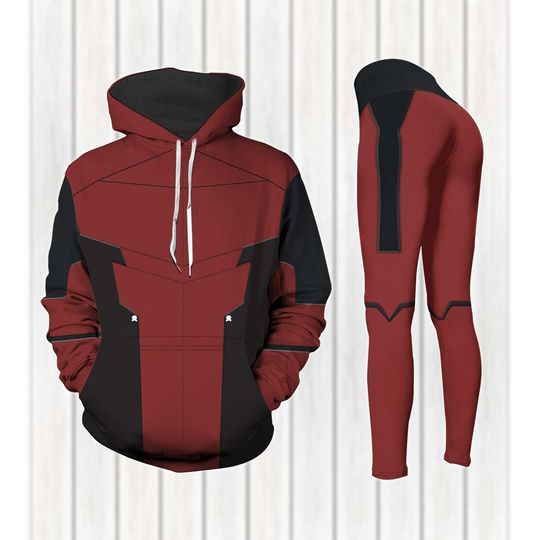 Deadpool 3D Cosplay Hoodies, Deadpool Marvel Women Leggings, Superhero Comic Book Halloween Costume, Red Black Women Outfits