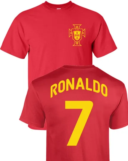 Discover Cristiano Ronaldo Portugal Soccer Player T-Shirt Youth & Adult, Double Sided