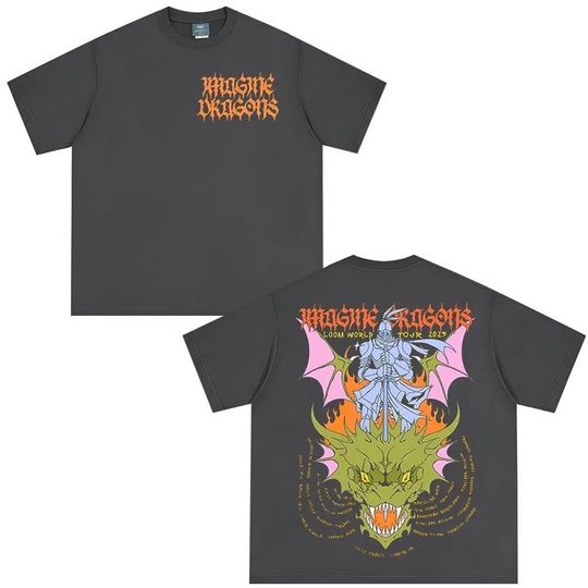 Discover Imagine Dragons Band Loom World Tour 2025 T Shirt Men Women Clothing Rock Punk Gothic T-shirt Casual Cotton Oversized T-shirts
