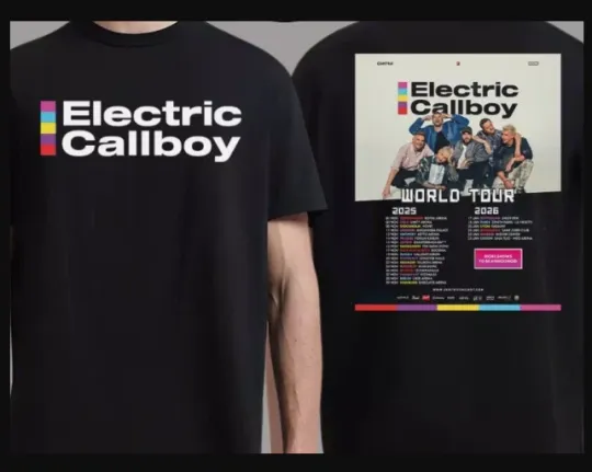 Electric Callboy World Tour 2025 2026 Europe Tour T-shirt, size S-5XL
