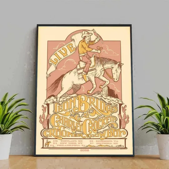 Discover Leon Bridges & Charley Crockett The Crooner & Cowboy Tour 2025 Poster