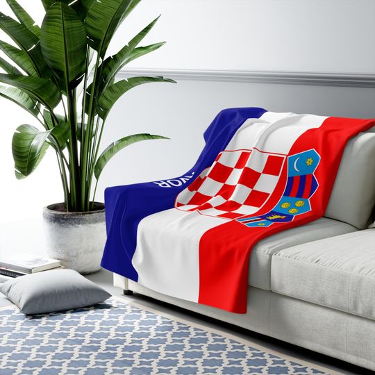 Discover Croatia Fleece Blanket,Croatia Flag Blanket, Flag of Croatia, Custom Croatia Flag Blanket, Personalized Country Flag Gift, Croatia Name