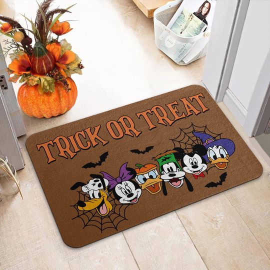 Disney Mickey & Friends Doormat, Mickey Mouse Welcome Mat, Doormat Outdoor, Trick Or Treat Door Mat, Home Decor, Housewarming Gift