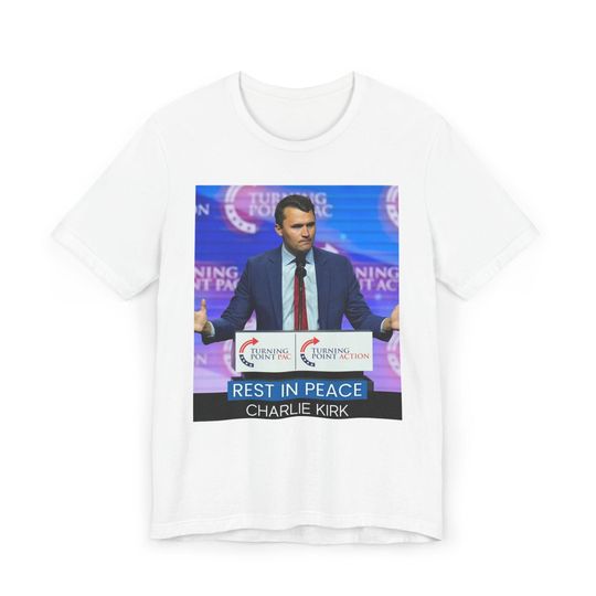 Discover Rest in Peace Charlie Kirk Memorial T-Shirt: Unisex Jersey Tribute Tee