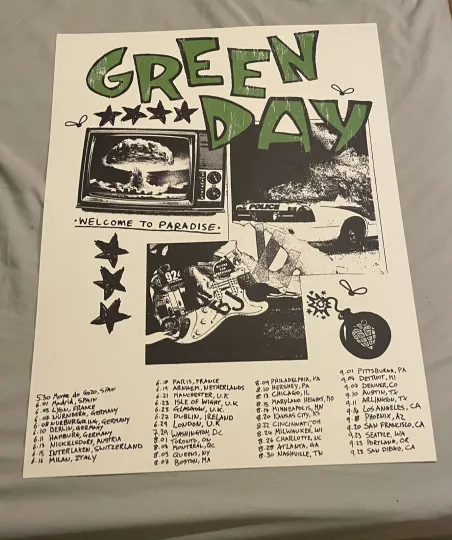 Green Day 2024 Saviors Tour Poster Boston New York Philadelphia Vertical Poster