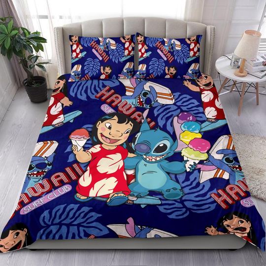Lilo And Stitch Bedding Set, Disney Stitch Duvet Cover, Stitch 2025 Gift, Cartoon Movie Bedding, Ohana Means Family Bedding