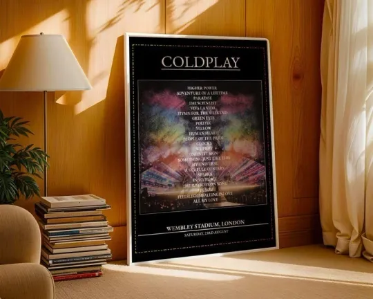 Discover Coldplay Music of the Spheres Tour 2025 Poster Vertical Poster UK Shows