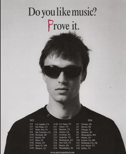 Discover Peter McPoland Tour 2025 2026 Vertical Poster