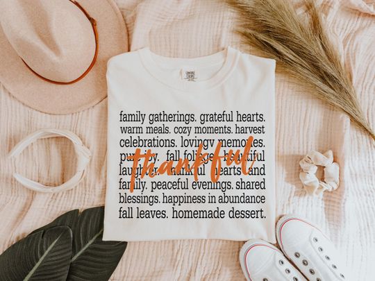Discover Comfort Colors Thankful Shirt, Thankful Lover Shirt, Hello Thanksgiving Shirt, Women Thankful Shirt, Women Gift For Thanksgiving