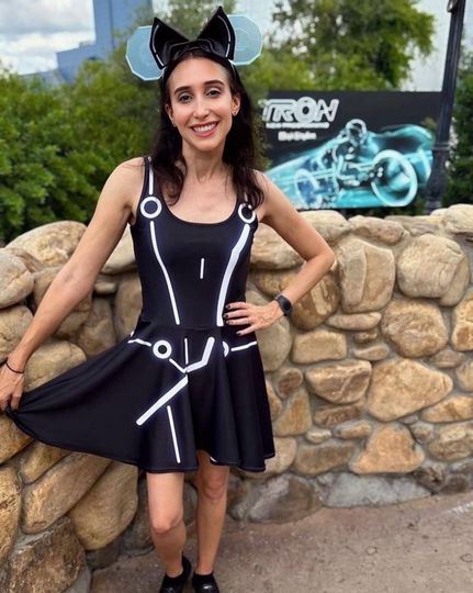 Tron-Inspired Sleeveless Skater Dress Disney Bounding Style