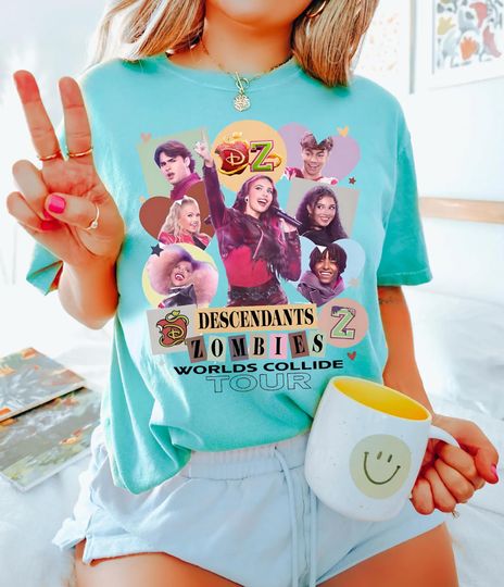 Descendants Zombies Worlds Collide Tour Matching Shirt, Disney The Rise Of Red Group Shirt, Descendants Concert, Summer Music Festival 2025