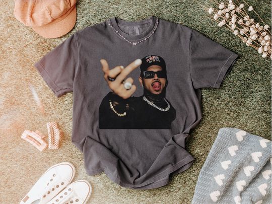 Chris Brown Vintage Middle Finger Vintage Shirt, Concert 2025 Shirt, Chris Brown Breezy Bowl XX Graphic Tee, Music Y2k TShirt