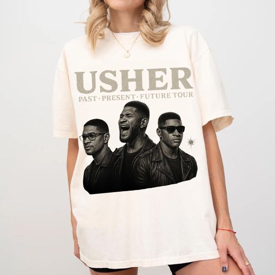 Comfort Colors Usher Past Present Future 2025 World Tour Concert Shirt for Usher Fans, Usher 2025 Tour Shirt, Usher Concert Tee Shirt