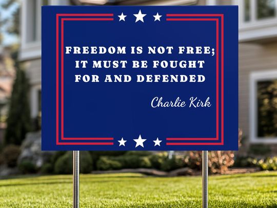 Charlie Kirk Yard Sign: Charlie Kirk Assasins, Justice For Charlie Kirk Political Garden Decor, Activism Sign