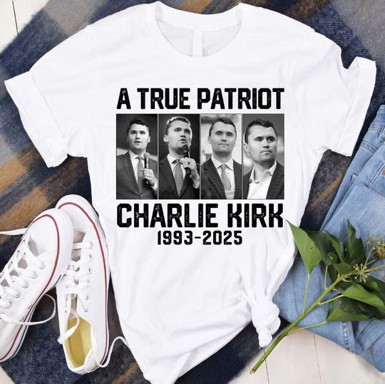 Discover Charlie Kirk Memorial T-Shirt Tribute to a True Patriot