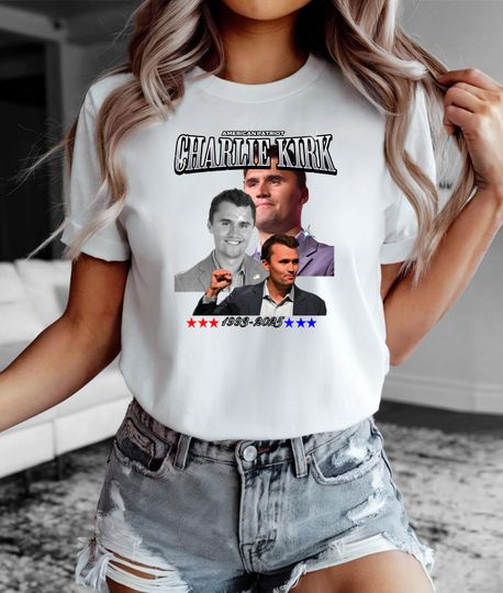 Discover Charlie Kirk Memorial T-Shirt Rest in Peace Tribute Wear