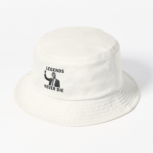Charlie Kirk Legends Never Die Bold Typography Design Bucket Hat