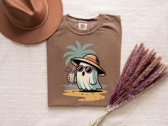 Discover Beachy Boo  Summer Ghost Halloween Shirt, Funny Halloween Shirt, Spooky Season, Cute Ghost Tee, Halloween Cocktail Summer