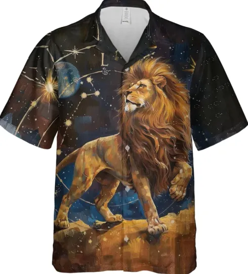 Discover Lion's Face Hawaiian Shirt for Men