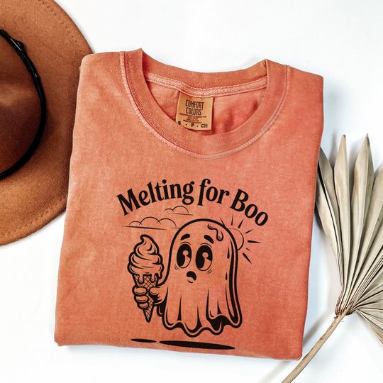 Melting for Boo, Summerween Ice Cream Ghost Shirt, Summer Halloween Shirt, Spooky Season Gifts, Ghost Shirt, Halloween Shirt