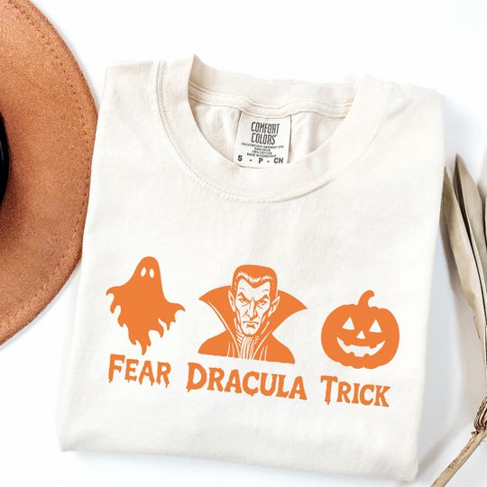 Discover Fear Dracula Trick Shirt, Halloween Tee, Political Protest Shirt, Funny Spooky Shirt,Halloween Gift