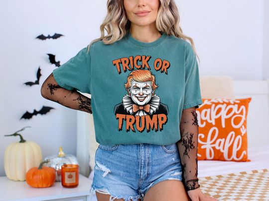 Discover Trick or Trump Halloween Shirt, Funny Political Tee, Spooky Season Party Tee, Halloween Shirt