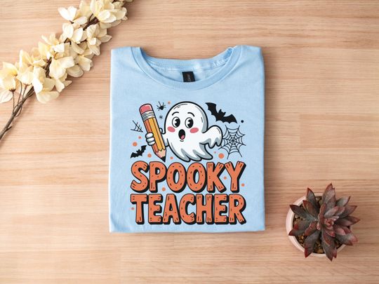 Discover Spooky Teacher Shirt, Halloween Teacher Shirt, Halloween Ghost Teacher Gift Shirt, Spooky Season Teacher Gift, Fall Teacher Shirt