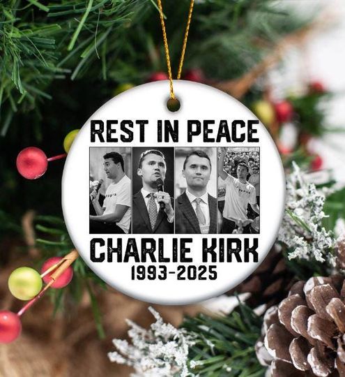 Memorial Charlie Kirk Holiday Ornament, Charlie Kirk A True Patriot