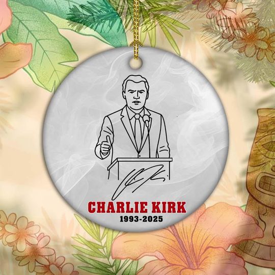 True Patriot Charlie Kirk Ornament Decoration, Memorial Charlie Kirk Holiday Ornament