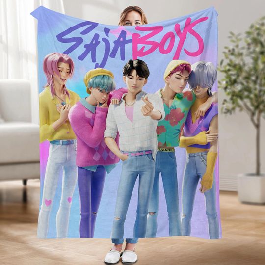Discover Kpop Demon Hunters Blanket, Saja Boys Blanket, Kpop Demon Hunters Movie Blanket, Gift for K-Pop Fans, Huntrx, Saja Boys.