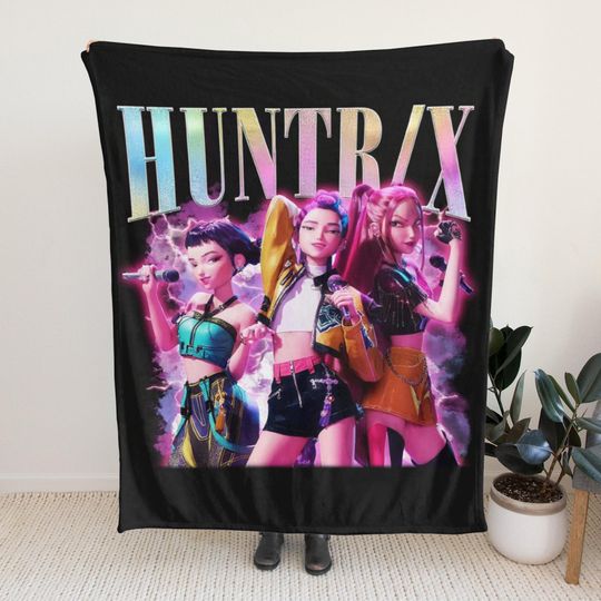 Discover Kpop Demon Huntrix Blanket, Kpop Fun Gift, Cozy K-Pop Demon Hunters Huntrix Blanket, Huntrix Rumi,Mira,Zoey Blanket, Gift for Huntrix Fans
