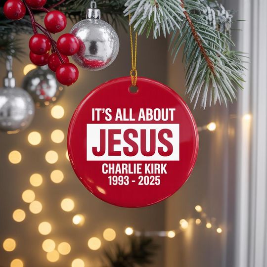 Charlie Kirk Ornament, Jesus Ornament, Charlie Kirk Remembrance Gift