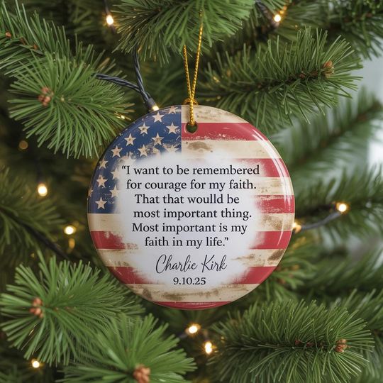 Charlie Kirk Inspire Quote Memorial Ornament, Political Ornament, Human Rights Ornament