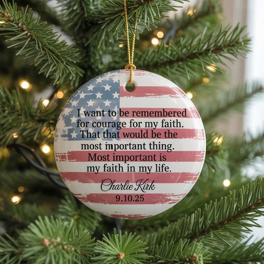 Charlie Kirk Memorial Ornament, Political Ornament, Human Rights Ornament