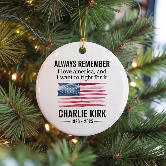 Charlie Kirk Quote Ornament, Charlie Kirk Memorial Ornament