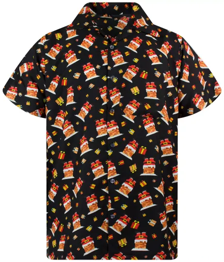 Discover Funky Hawaiian Shirt Christmas Stuck Black