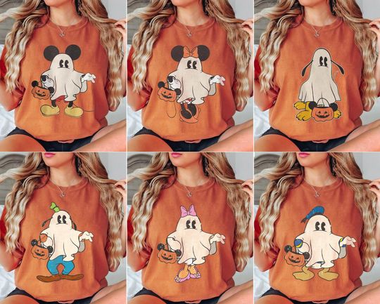 Discover Retro Disney Mickey And Friends Halloween Shirt, Disney Ghost Shirt, Disney Halloween Shirt, Halloween Matching Family Shirts, Spooky Season
