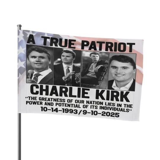 Charlie Kirk Patriotic Flag, Charlie Kirk Garden Banner