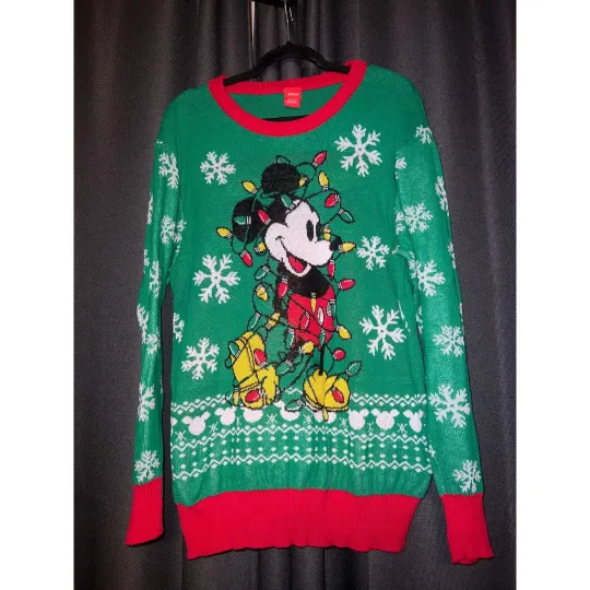 Ugly Christmas Sweater Xmas Size Large Disney Mickey