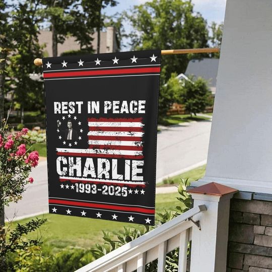 Rest In Peace, Justice For Charlie Kirk Flag Republican,