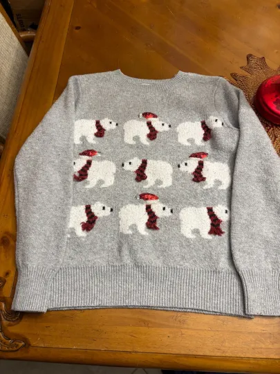 Holiday Time Women's Polar Bear Christmas Sweater Size (4-6)