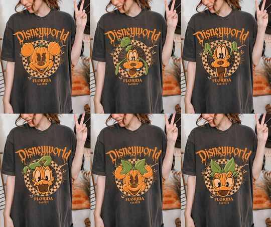 Disneyworld Halloween Pumpkins Mickey and Friends Shirt, Disney Pumpkin Shirts, Halloween Group Shirts, 2025 Halloween Matching Shirt