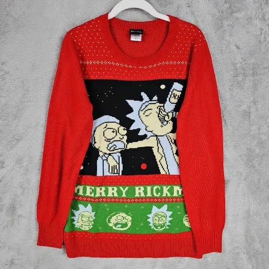 Ricky And Rickandmorty Christmas Sweater Mens Womens S Pullover Ugly Christmas Party