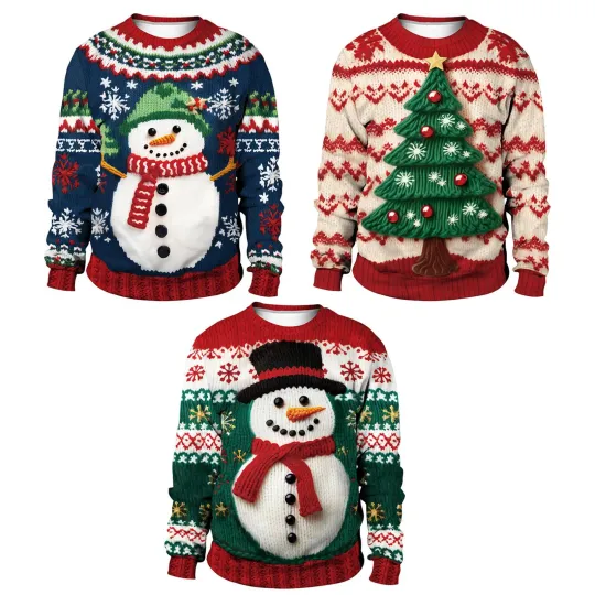 Discover Ugly Christmas Sweater Imitation Sweater Design Sweatshirts Pullover Unisex