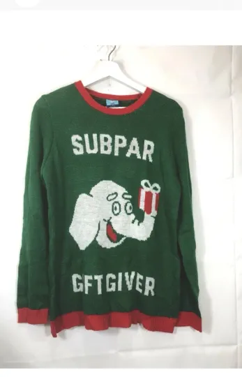 Discover Norther Pole Green Women's Size Small Subpar Gift Giver Ugly Christmas Sweater
