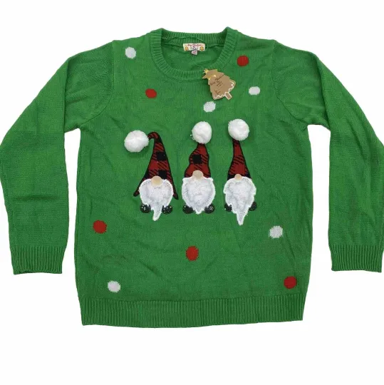 Ugly Christmas Sweater Gnomes - Med - Merry Christmas by Poof